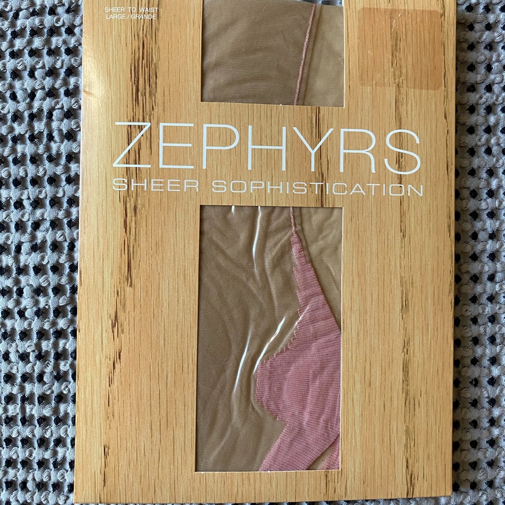 Tights Nude w/pink stripe/arrow Large Sheer Italy